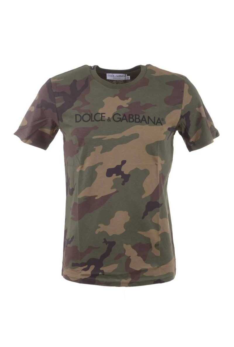 Dolce & Gabbana Men Camouflage Short Sleeve T-shirt
