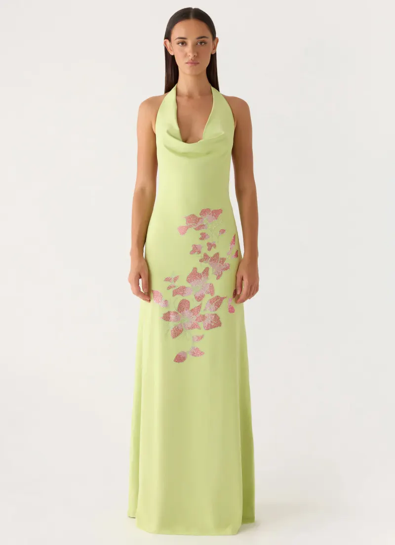 Quaresma Embellished Maxi Dress - Lime