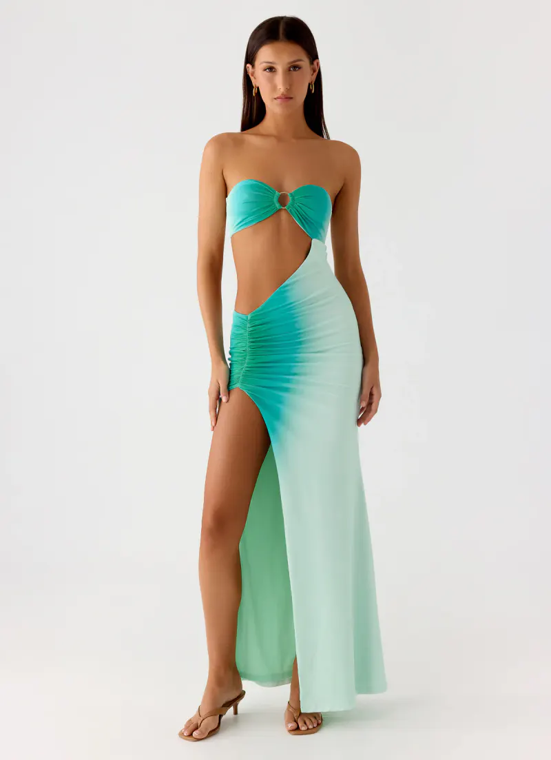 Ellisah Ombre Maxi Dress - Green Gradient