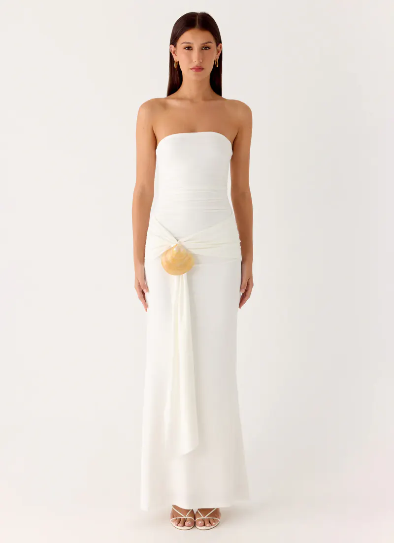 Party After Party Shell Maxi Dress - White