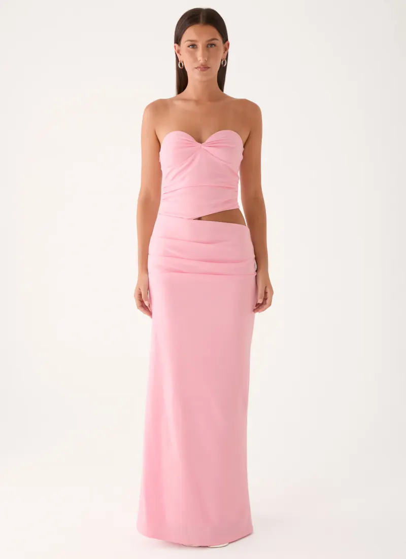 Carella Strapless Maxi Dress - Pink