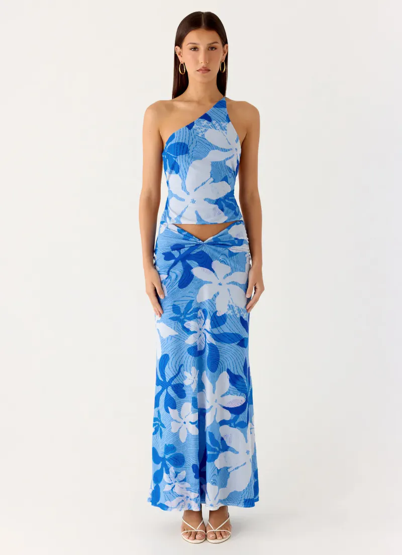 Briene Maxi Skirt - Sea Blue