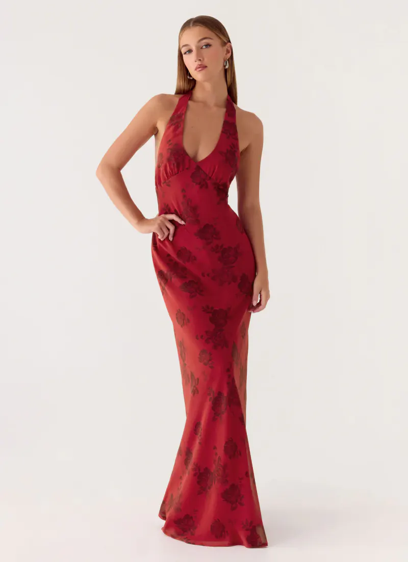 Freja Maxi Dress - Cherry Rose