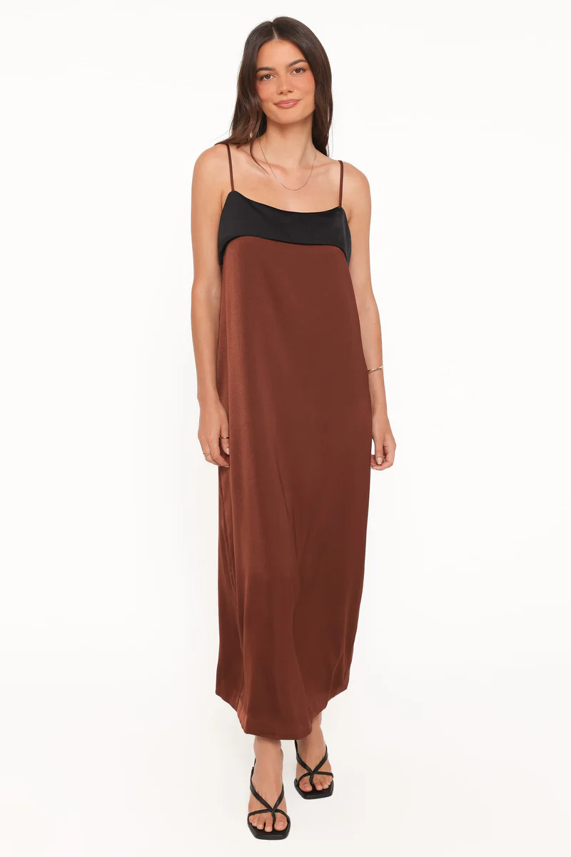 Cartia Midi Dress - Black/Brown