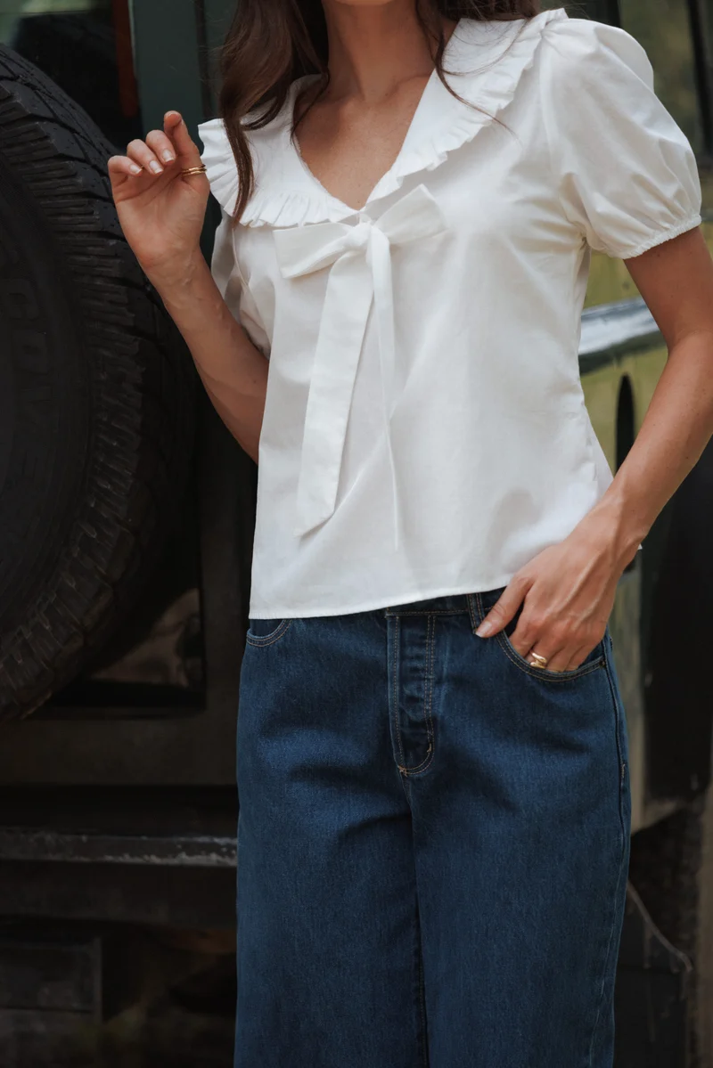 Fleming Frill Collar Shirt - White