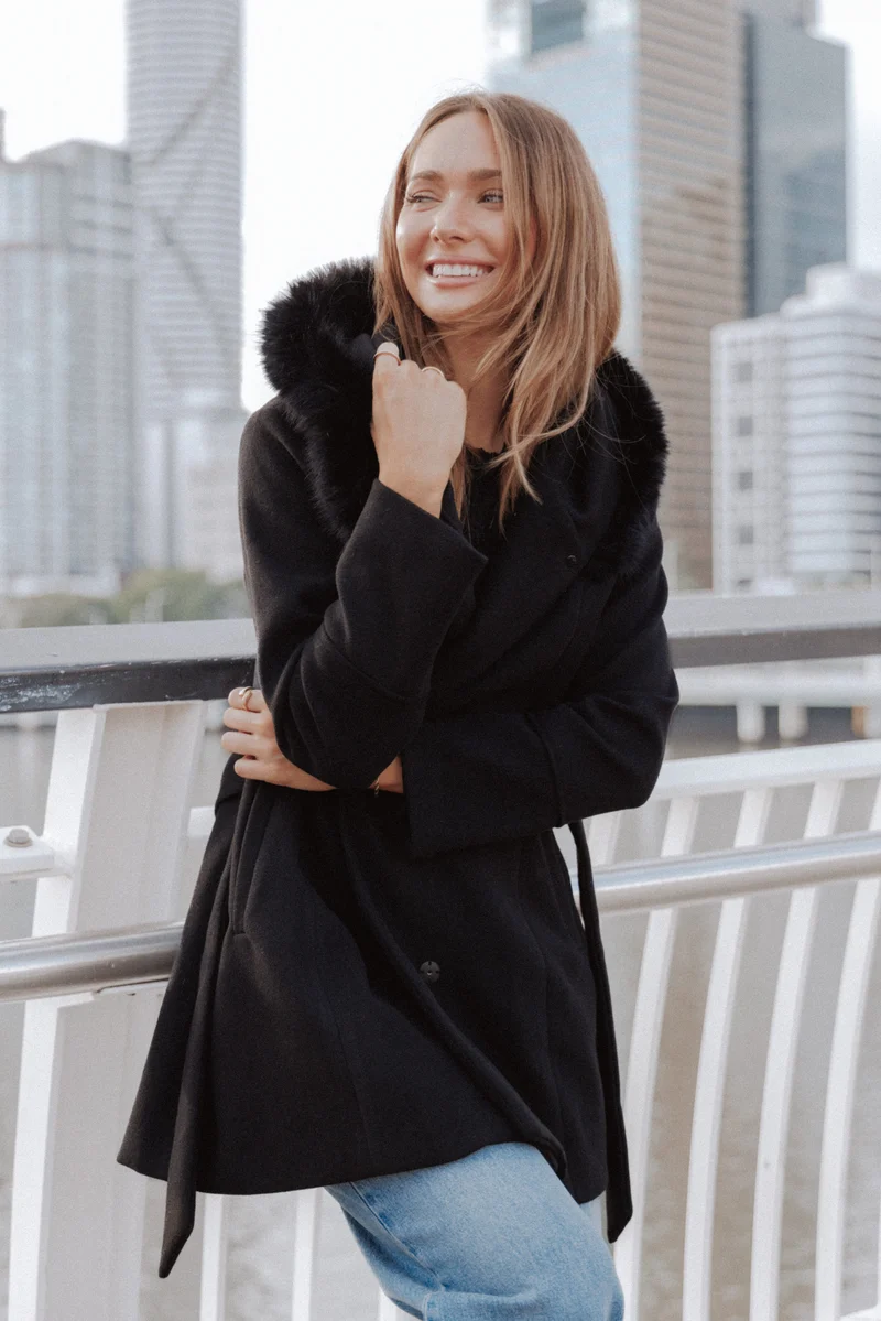 Remira Fit And Flare Coat - Black