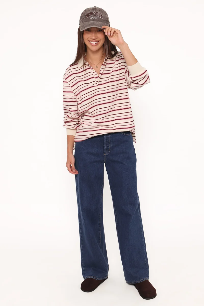 Emily Long Sleeve Rugby Top - Pink Stripe