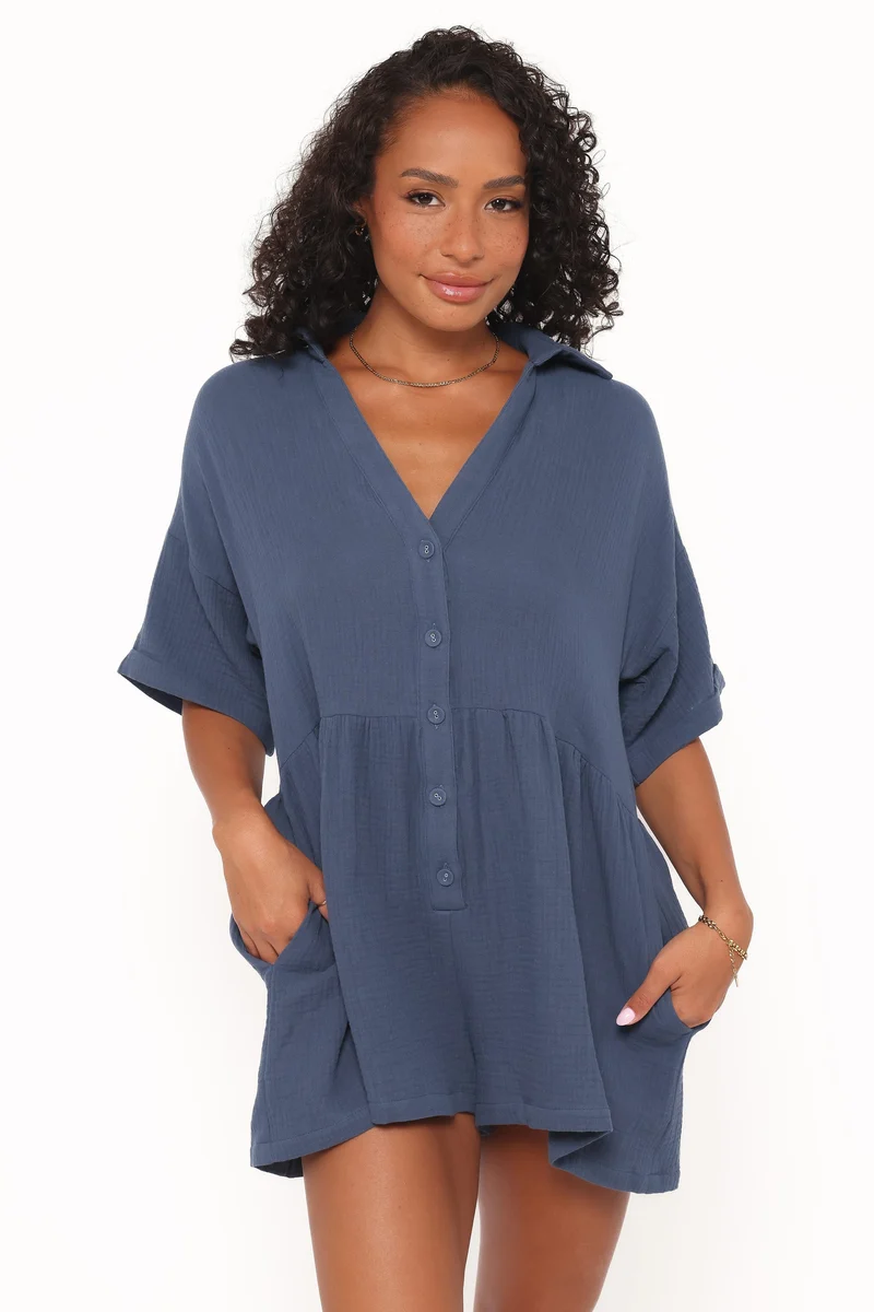 Winny Playsuit - Denim Blue