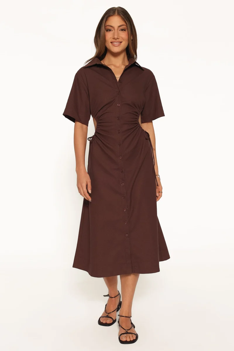 Gianni Midi Dress - Brown