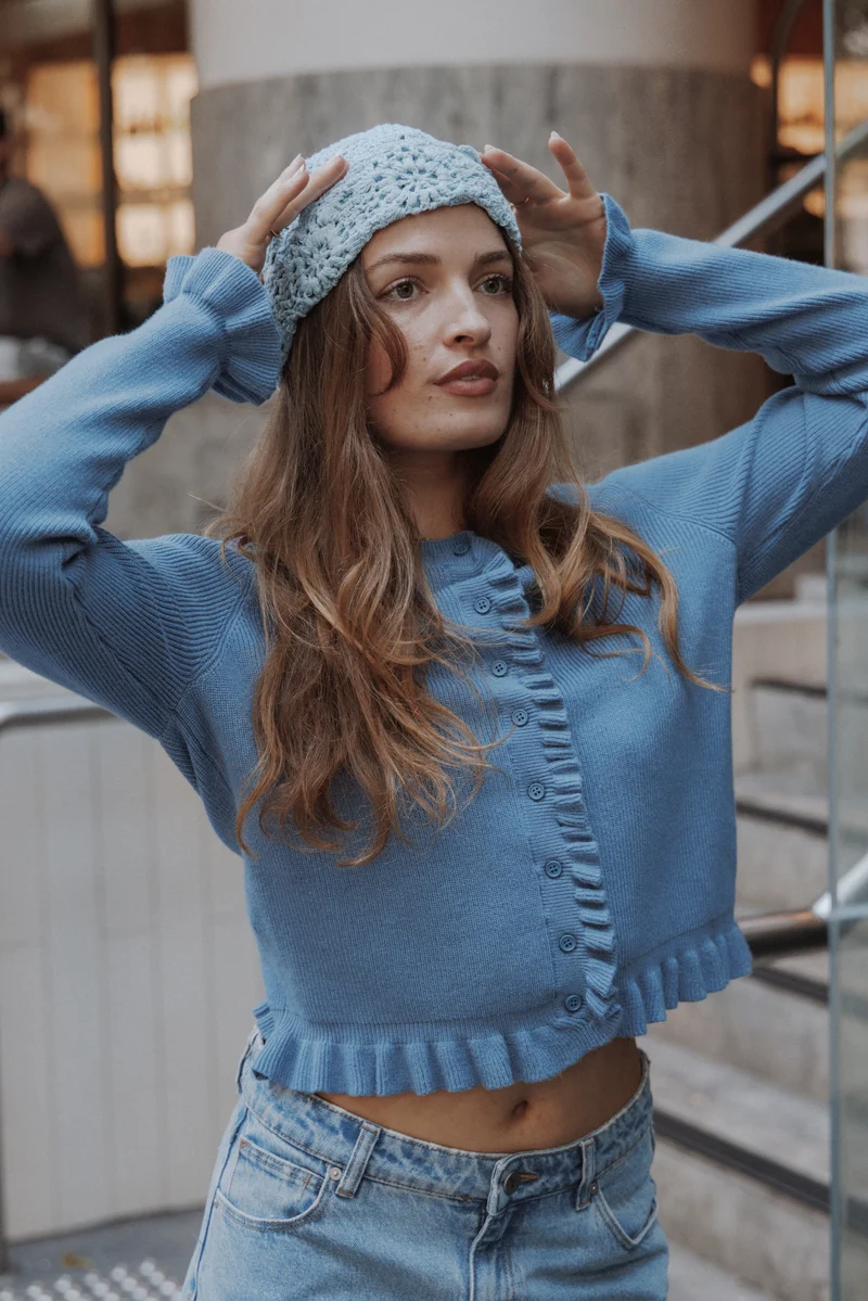 Crochet Beanie - Dusty Blue