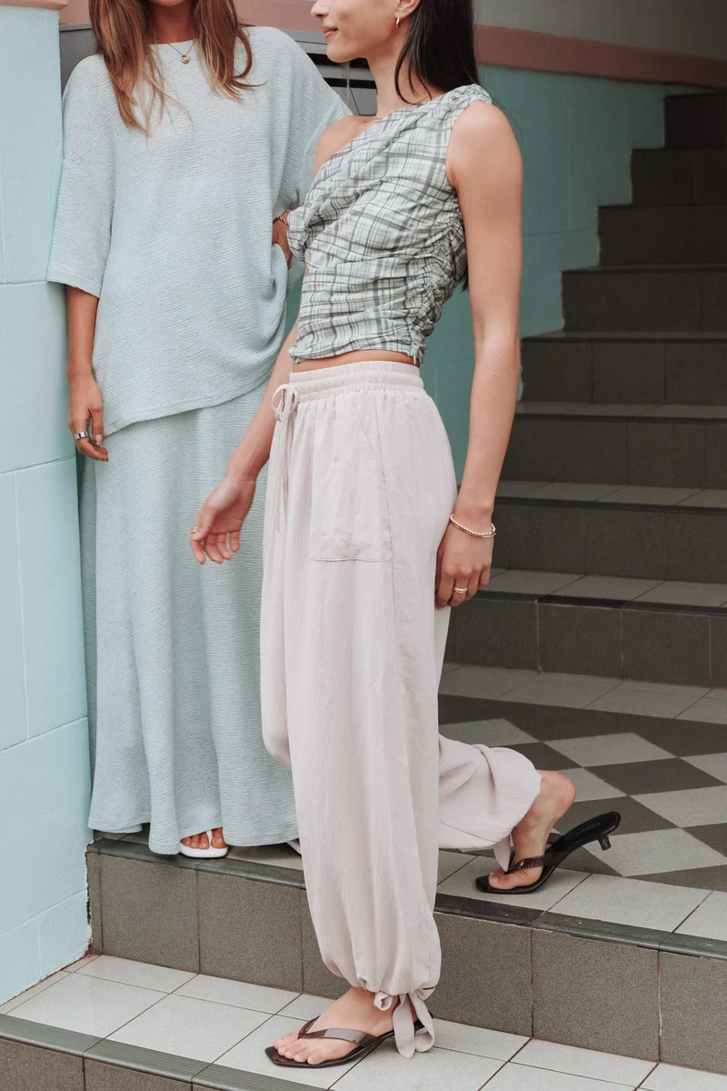 Nara Balloon Hem Pants - Oatmeal
