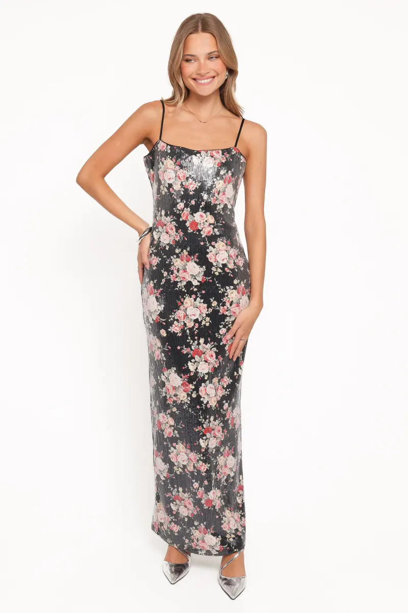 Everlee Maxi Dress - Floral Sequin