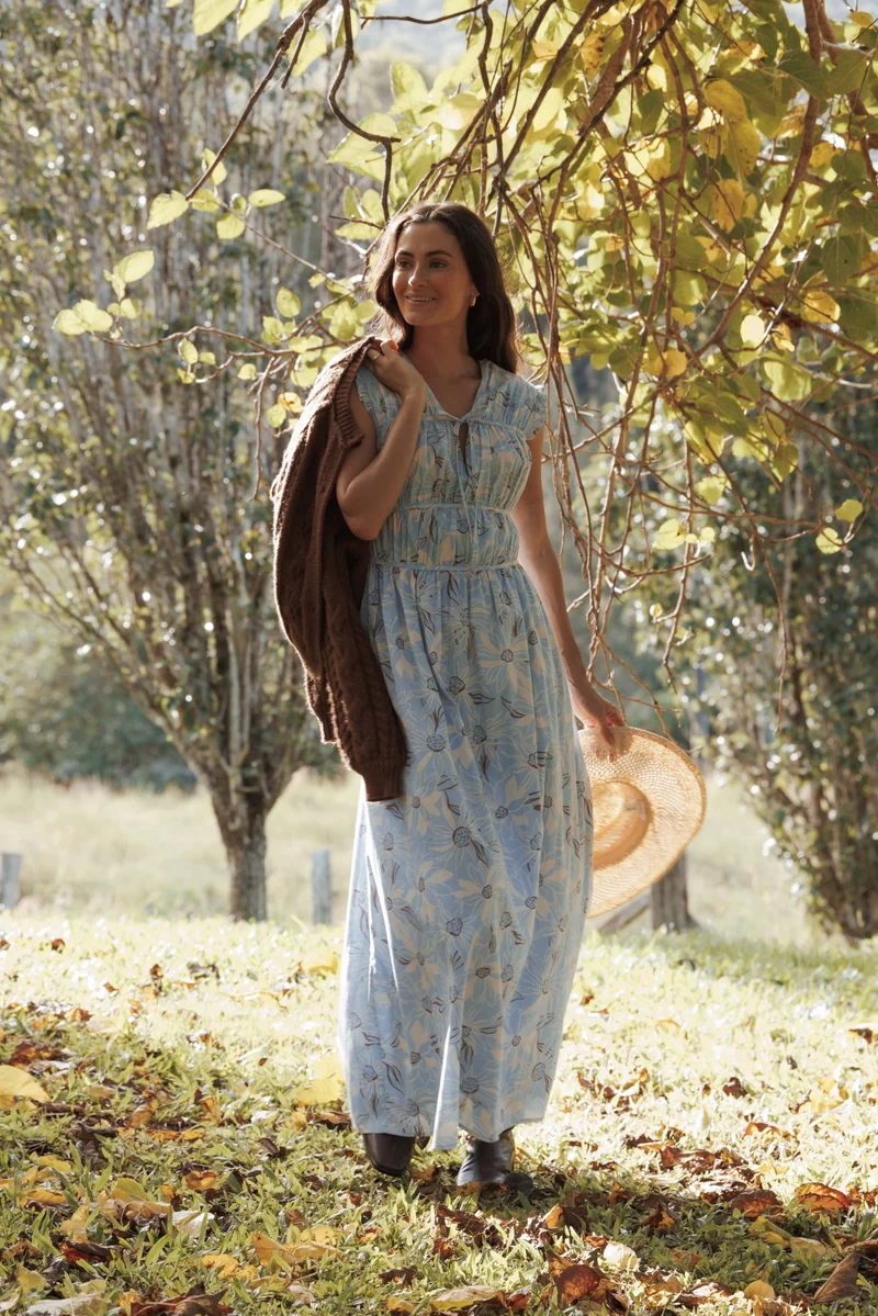 Bancroft Maxi Dress - Blue Flannel Floral