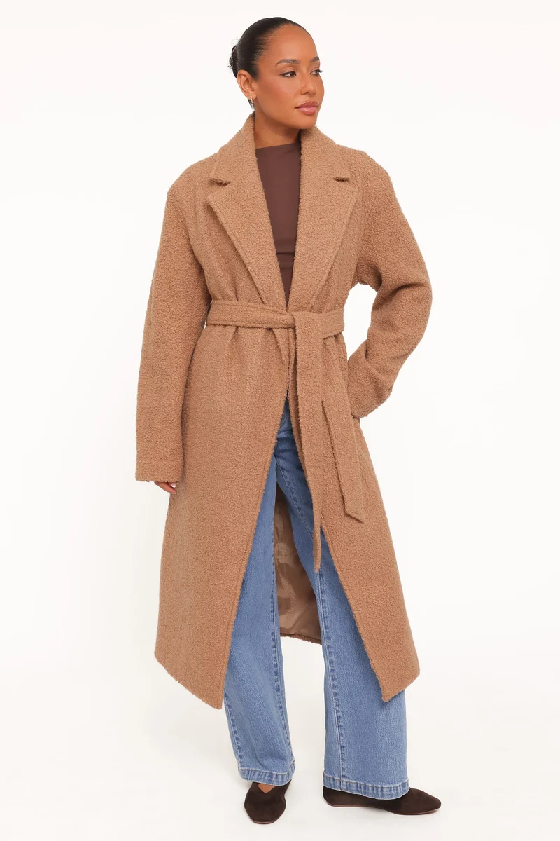 Goodie Shearling Coat - Camel