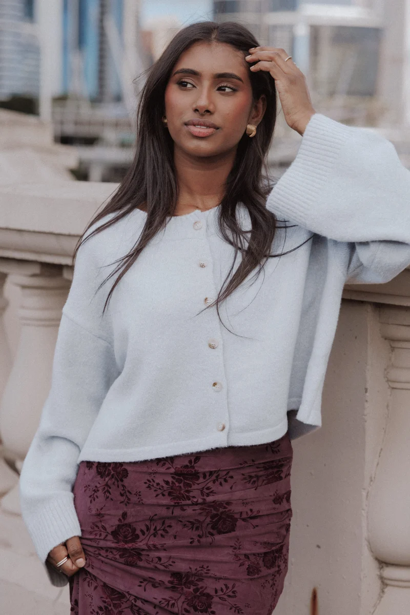 Tori Wide Sleeve Cardigan - Grey