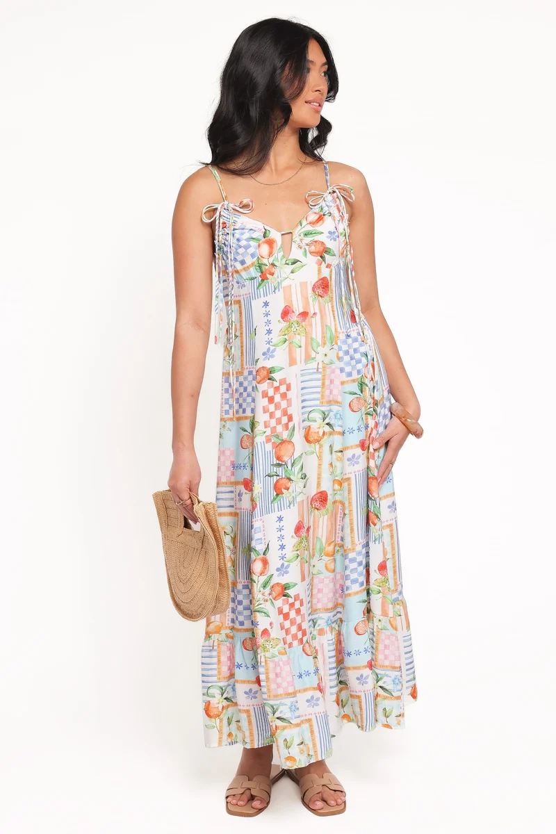Loreen Midi Dress - Fruit Print
