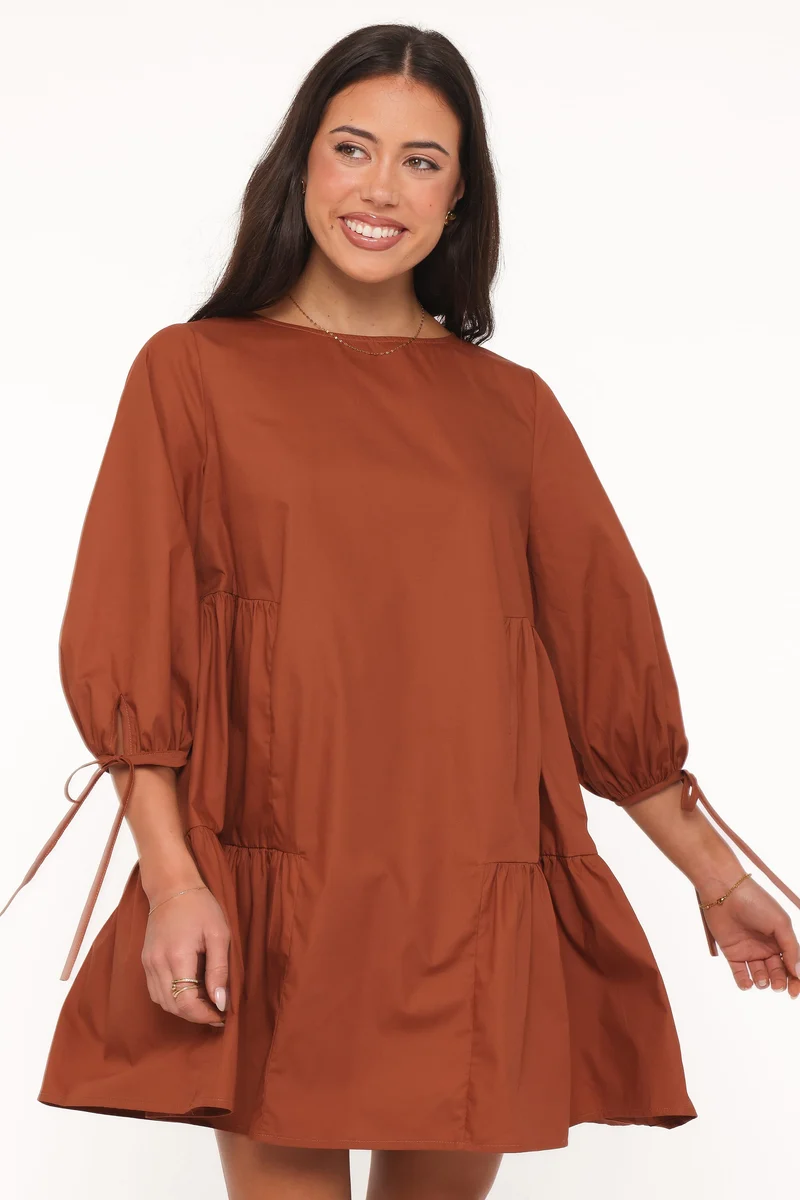 Arthur Long Sleeve Mini Dress - Camel