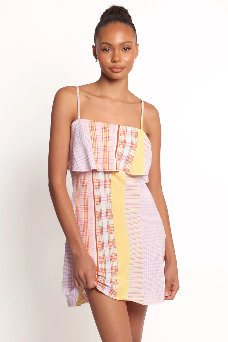 Junia Mini Dress - Pink Plaid