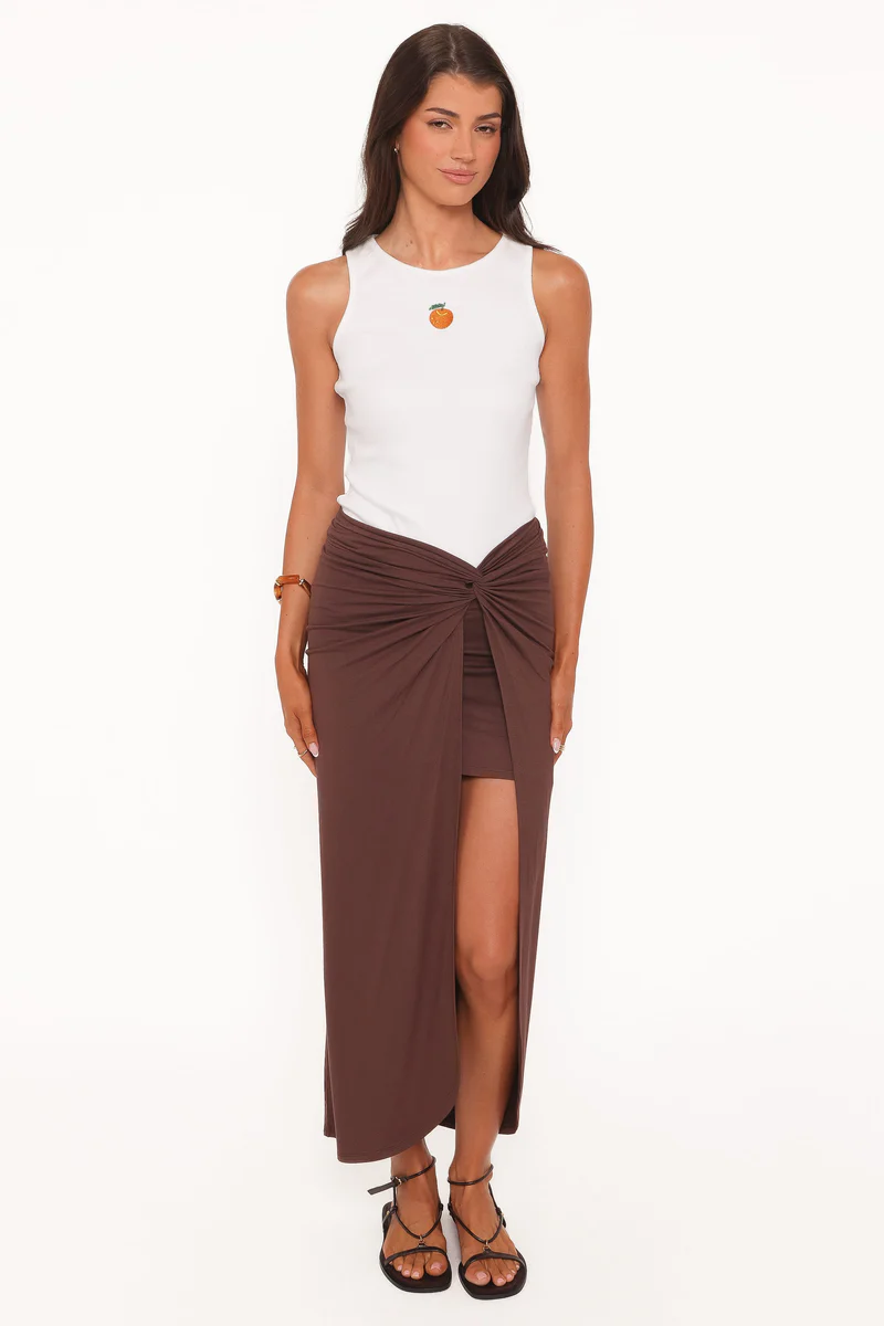 Cassandra Sarong Skirt - Dark Brown