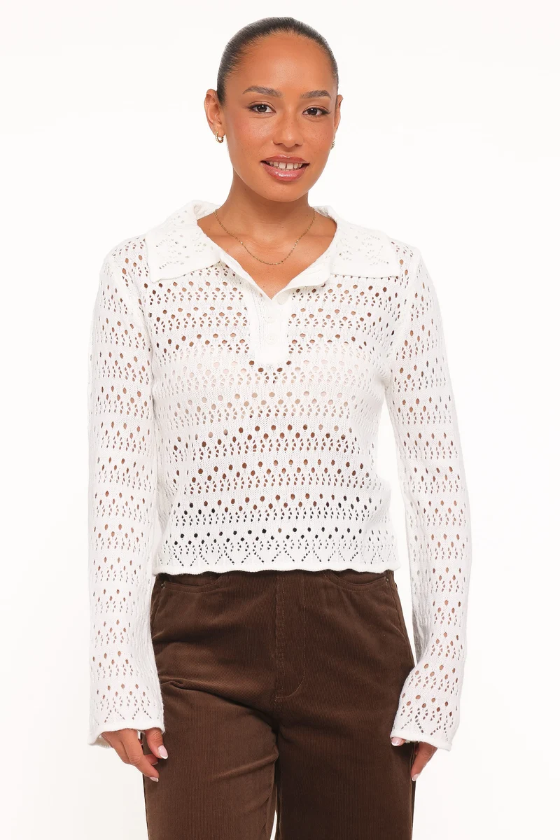 Valana Knit Sweater - White