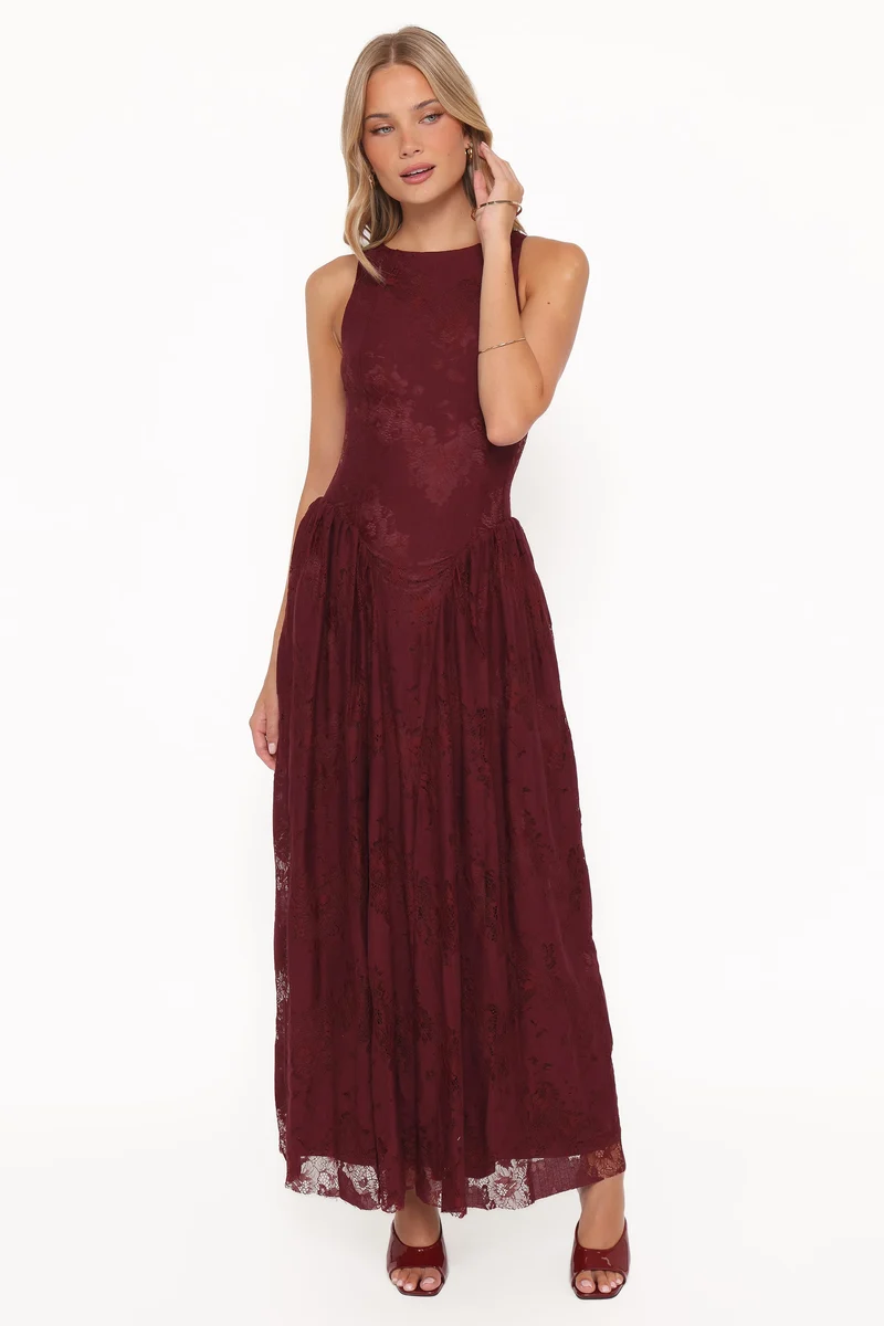 Denny Maxi Dress - Burgundy