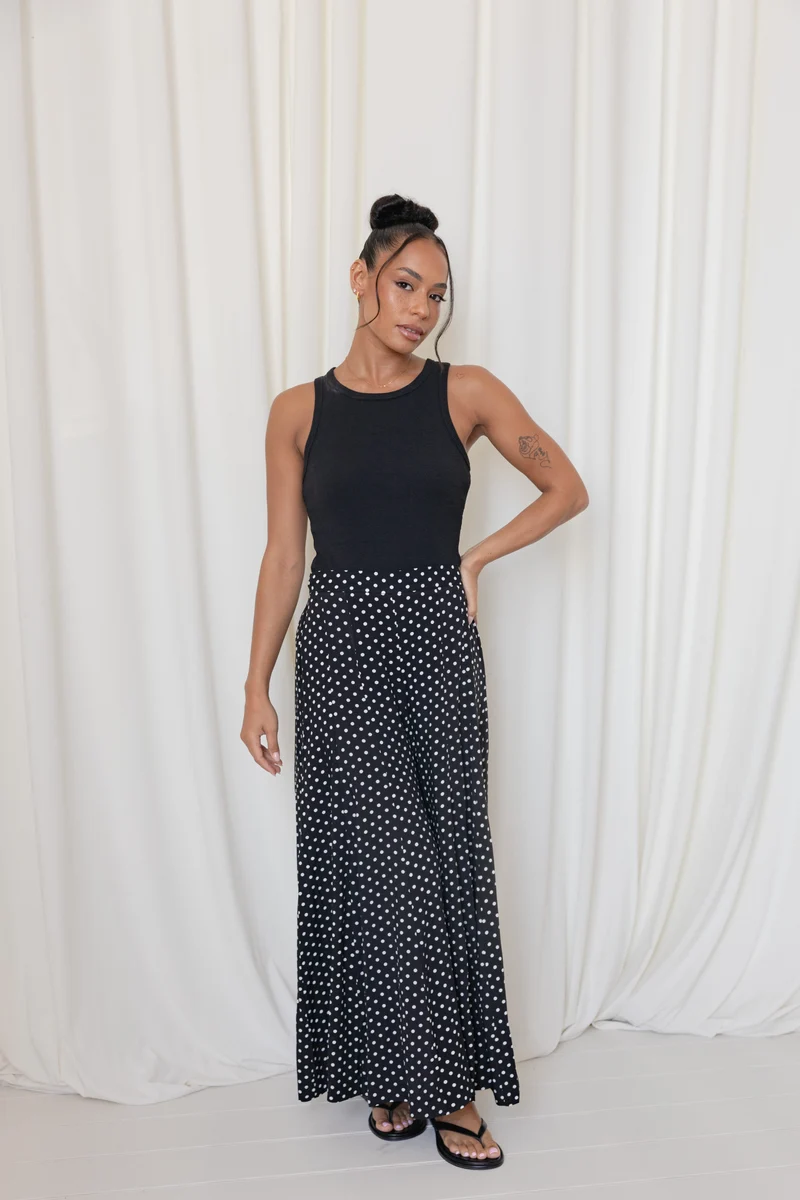 Neveah Pant - Black Polka Dot