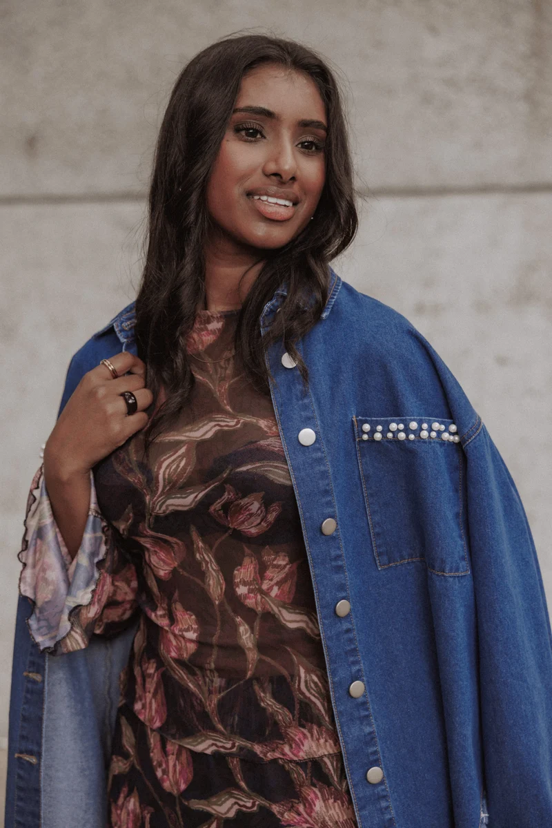 Mariska Pearl Denim Shirt - Indigo