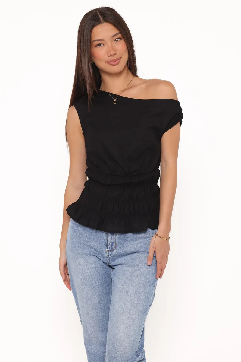 Lia Off Shoulder Top - Black