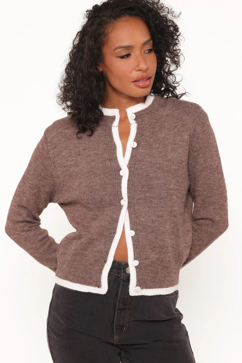 Greta Knit Cardigan - Brown
