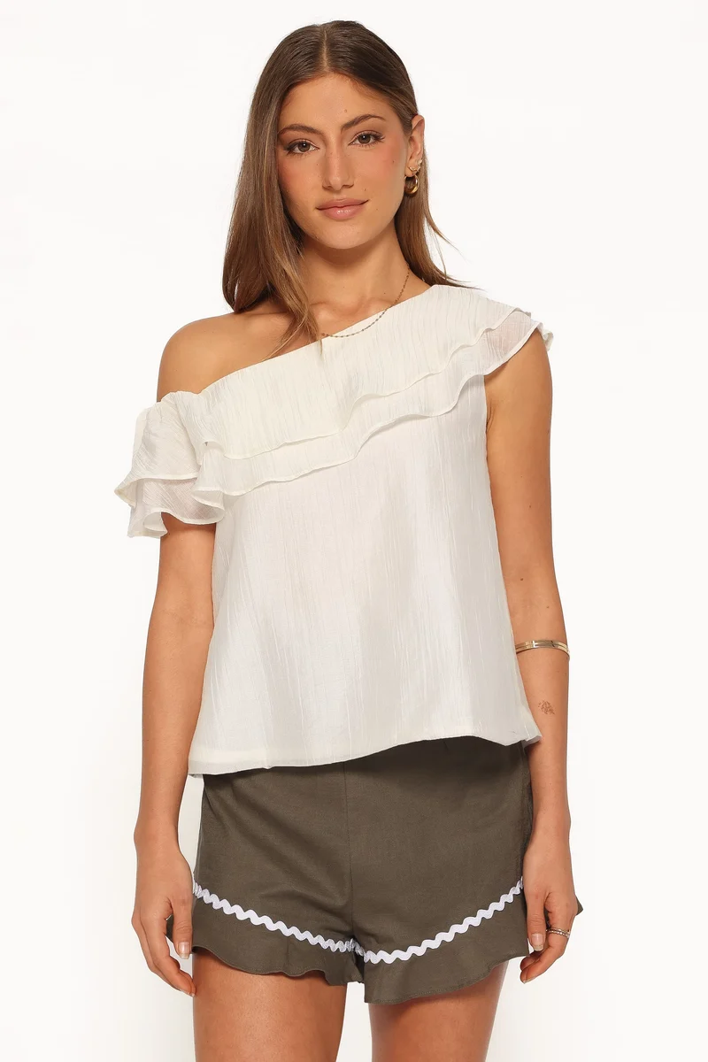 Veana One Shoulder Top - Cream