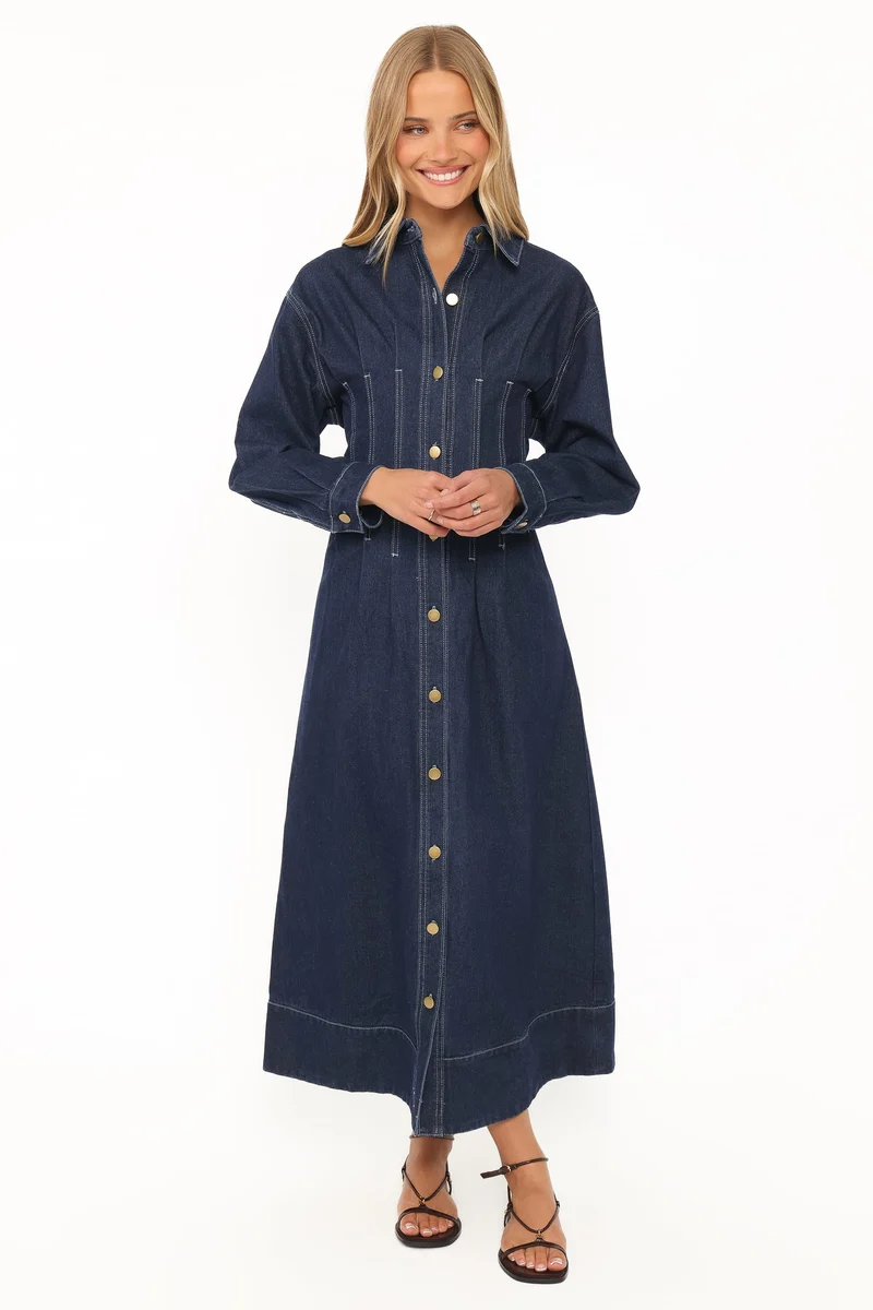 Karlen Denim Maxi Dress - Indigo