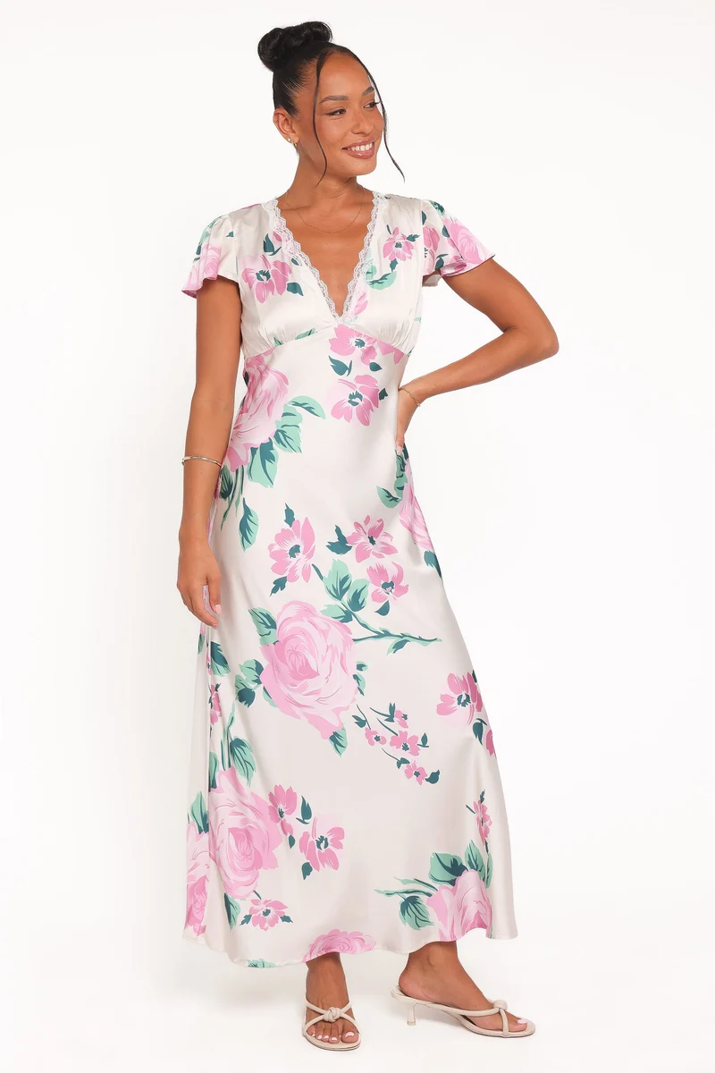 Mirelda Midi Dress - Pink Floral