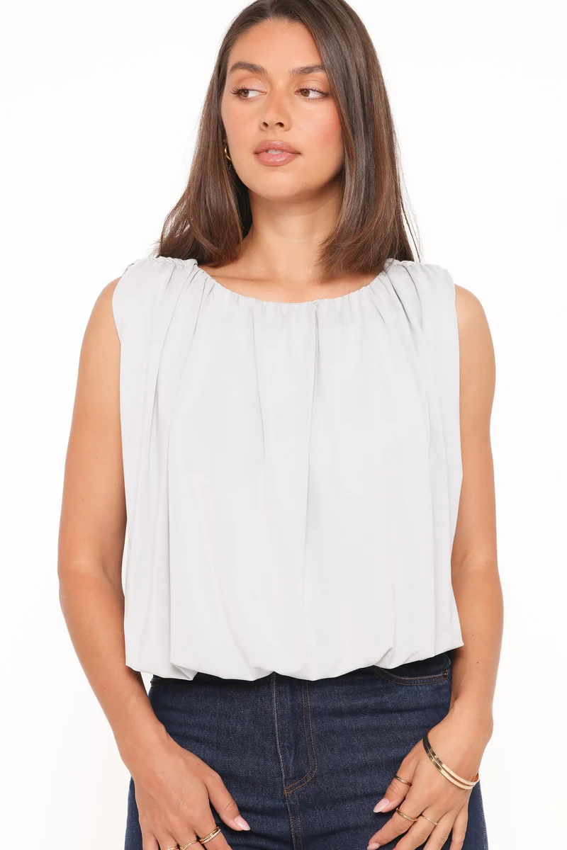 Carole Bubble Top - Pale Blue