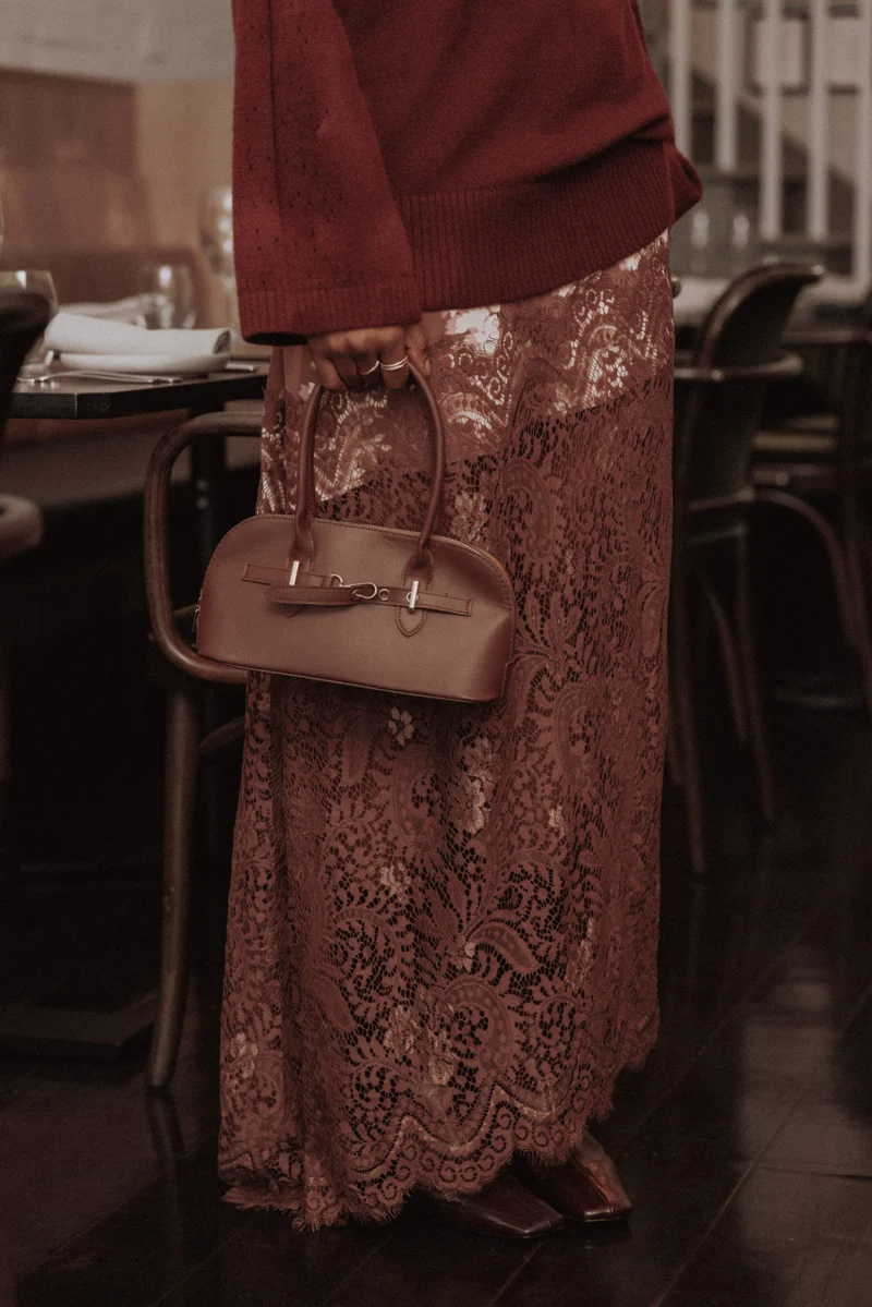 Ali Lace Trim Midi Skirt - Pink Rum Floral