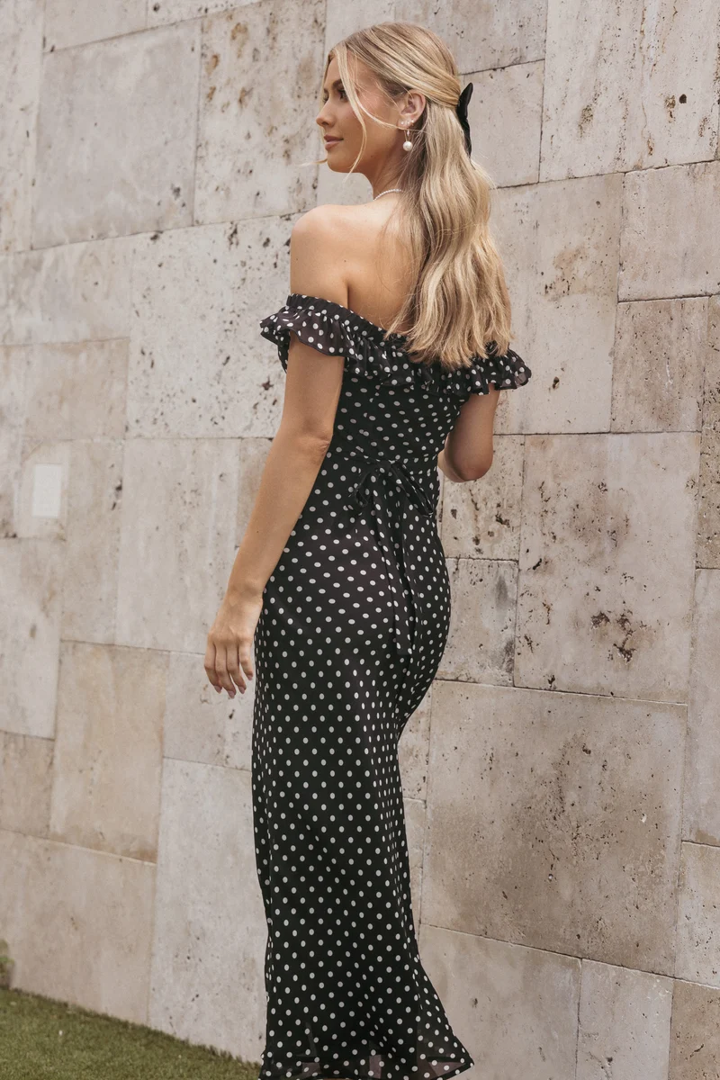 Layana Midi Dress - Black/White
