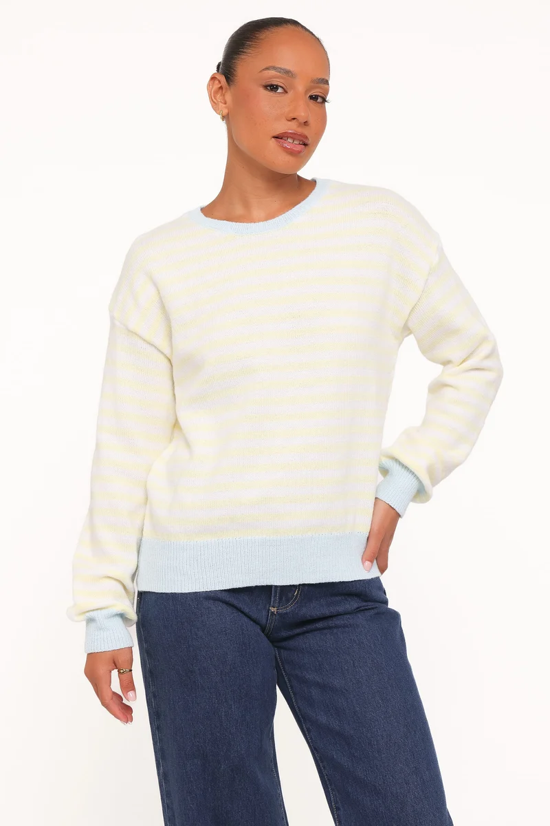 Gloria Relaxed Sweater - Yellow Stripe