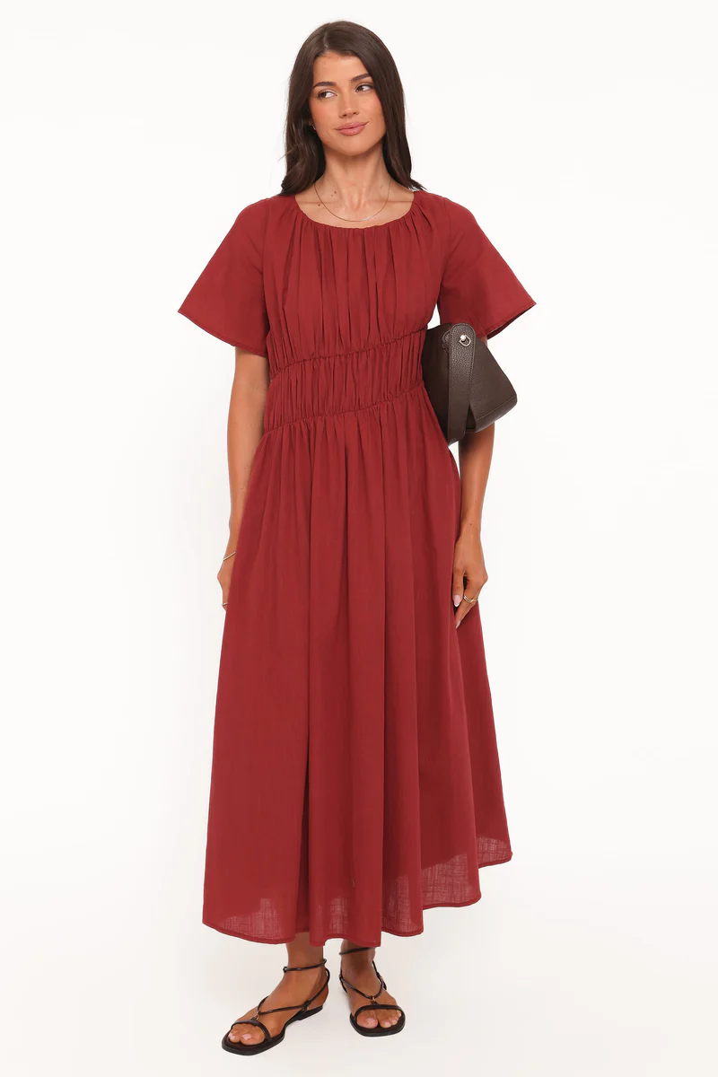 Harlen Maxi Dress - Deep Red