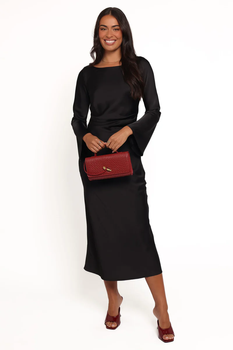 Kalyssa Long Sleeve Maxi Dress - Black