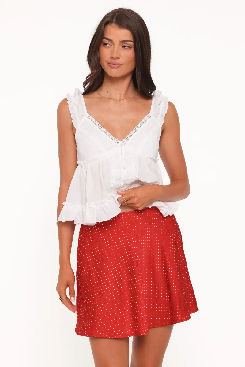 Sabina Skater Skirt - Red Dot