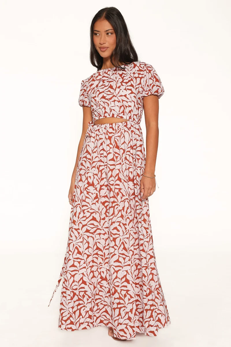 Toria Maxi Dress - Red Floral