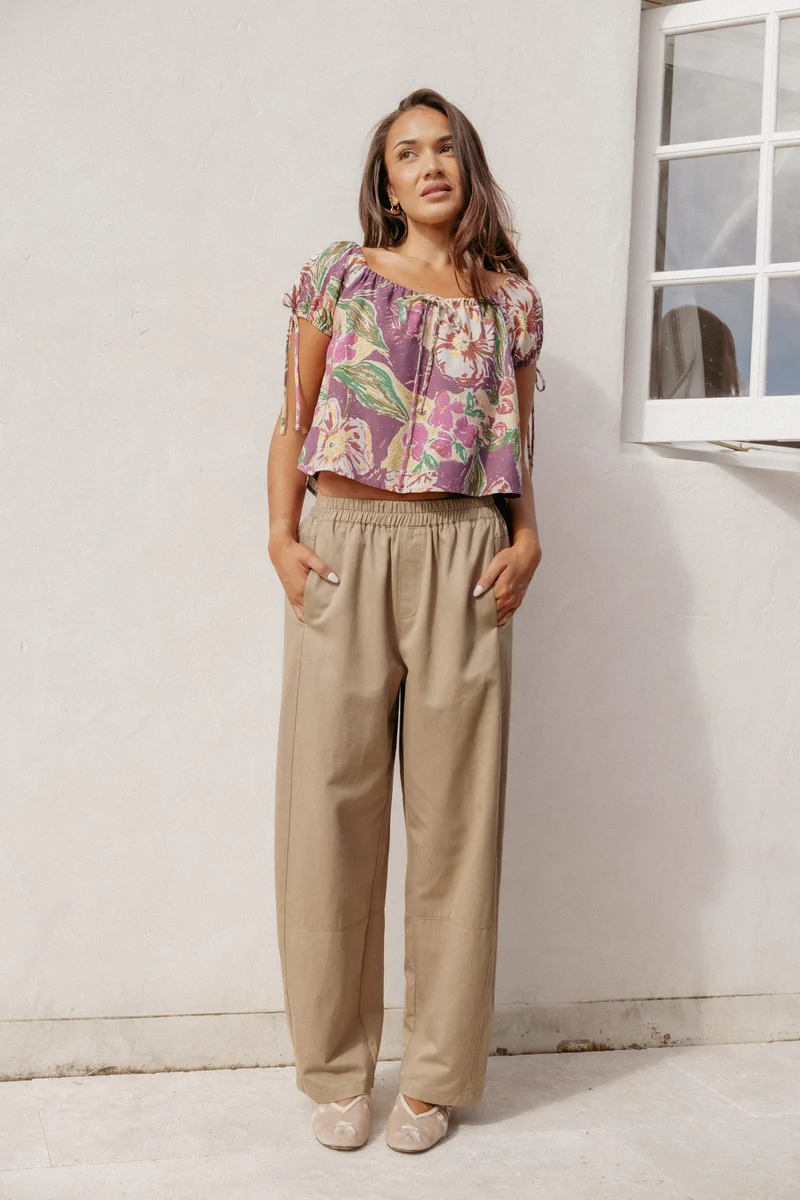 Sasha Barrel Jean - Moss Green