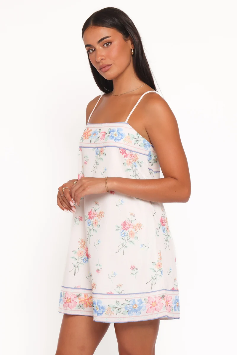 Delmar Mini Dress - White Floral