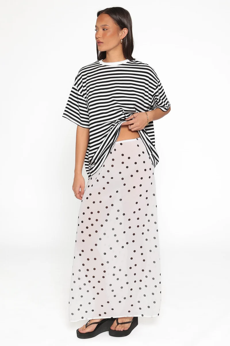 Tammi Skirt Set - White Black
