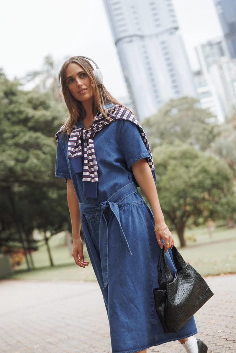Tova Midi Dress - Blue