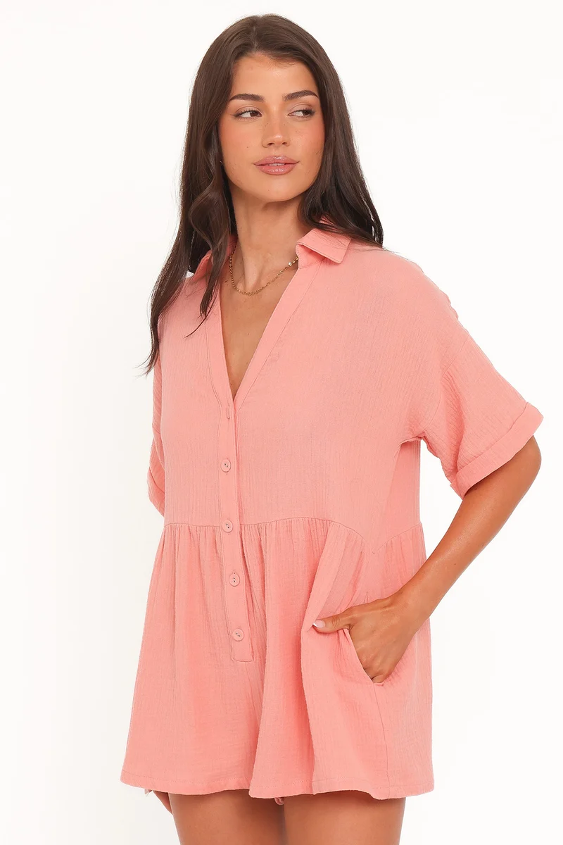 Winny Playsuit - Orange Sherbet