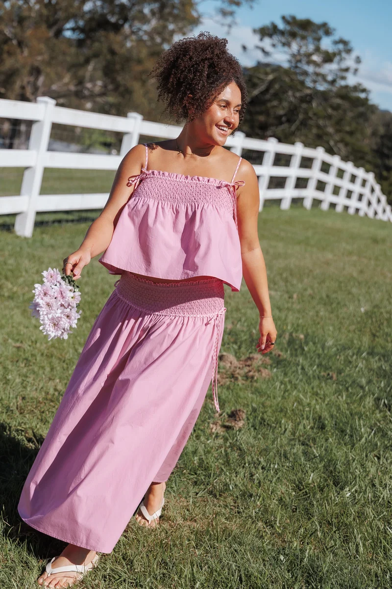 Mireille Baby Doll Top - Pink