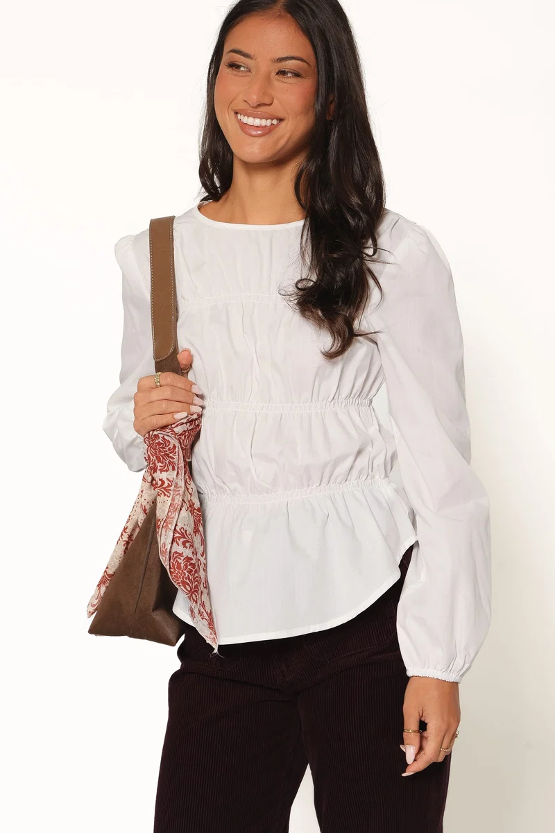 Patty Gathered Top - White