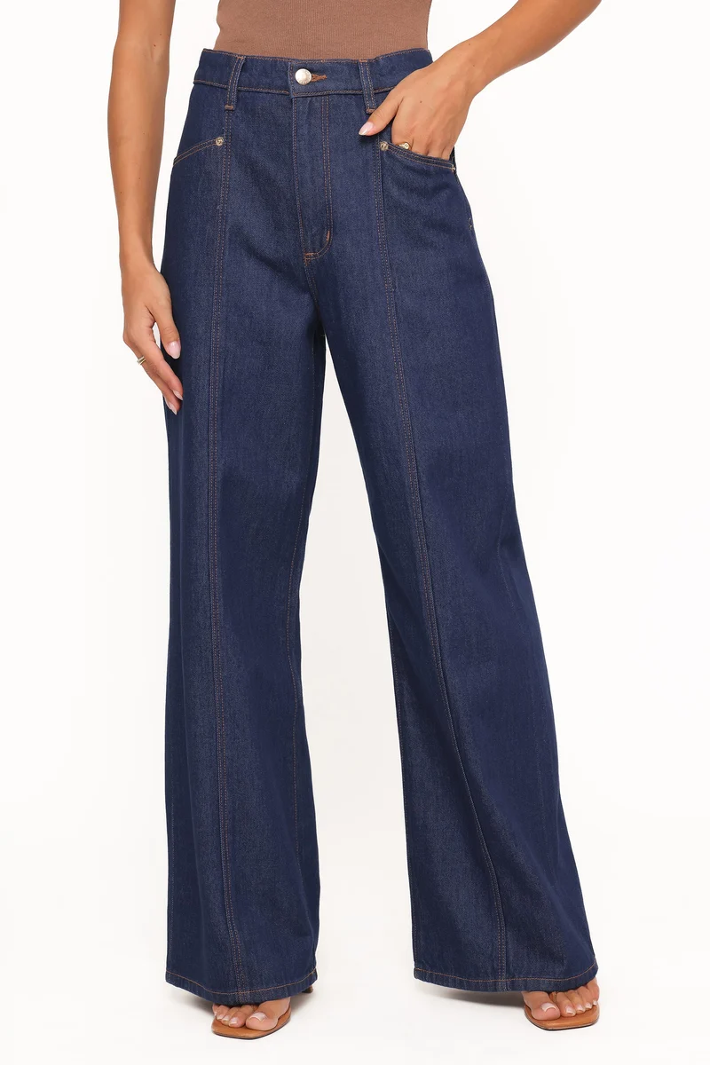 Rollas Relaxed Sailor Long Deco Jeans - Soho Blue