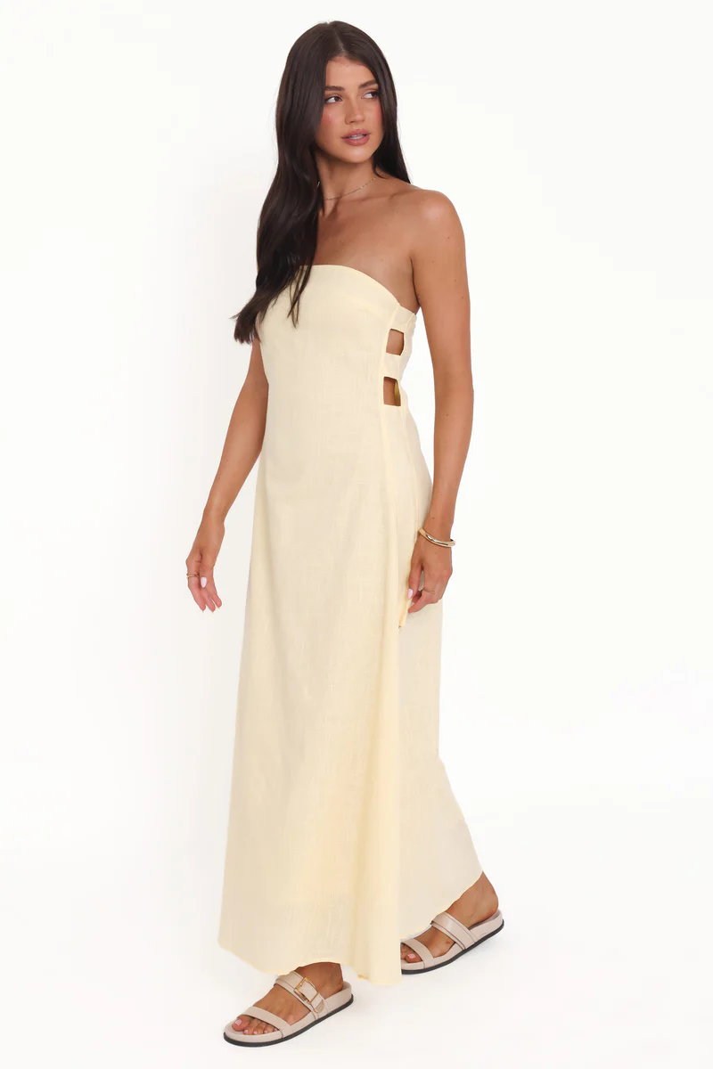Cyrus Strapless Maxi Dress - Butter Yellow