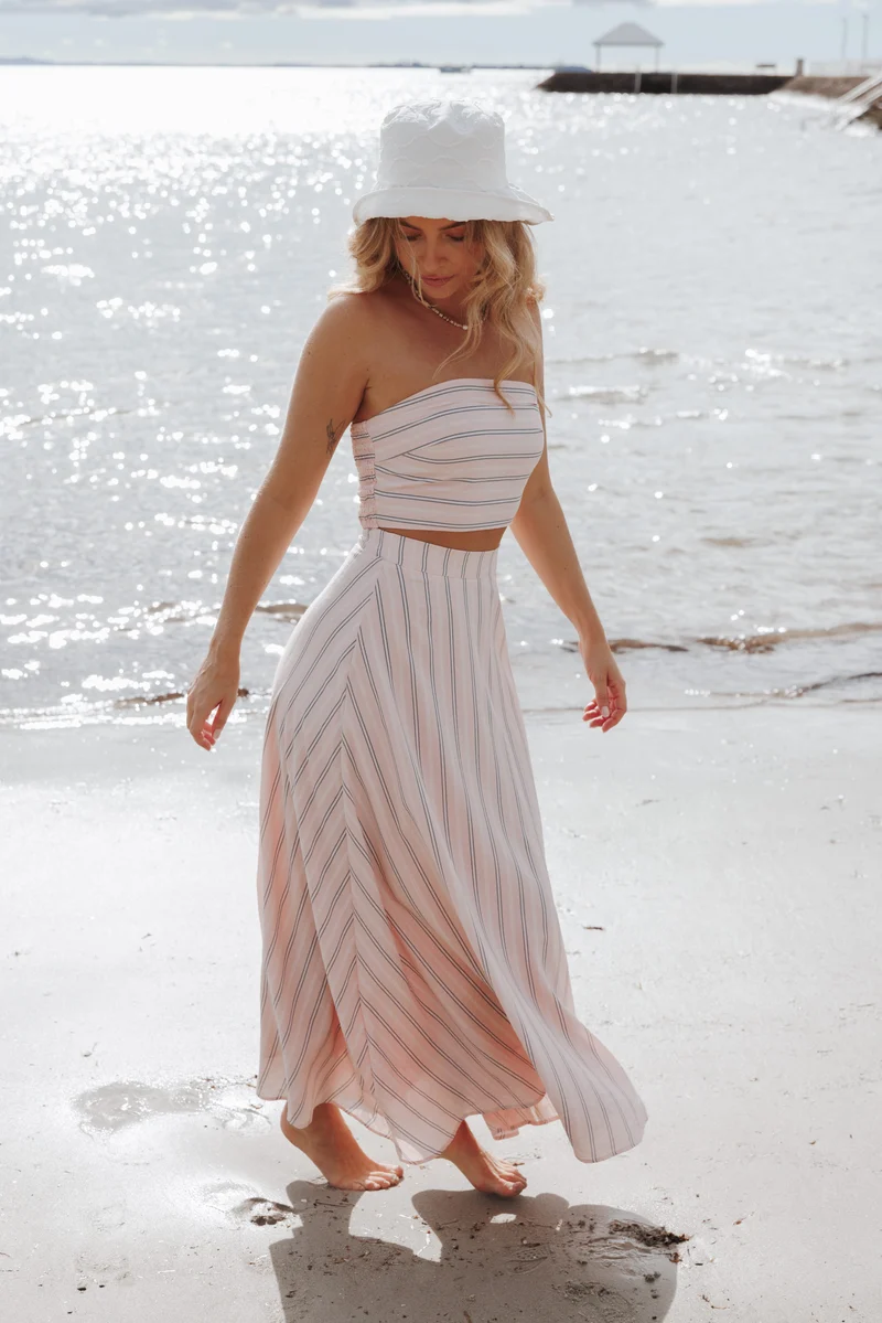 Serafina Two Piece Set - Pink/Blue Stripe